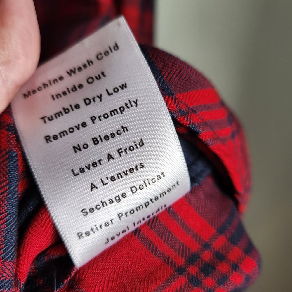 Grayson Shirt Women's Large Blue Red Plaid 4 The Hero Button Front Shirt - Picture 8 of 11